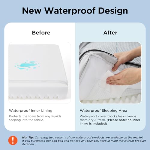Image of Bedsure L Plus Cooling Dog Bed for Large Dogs - Orthopedic Dog Cat Cooling Bed Washable, Big Comfort Dogs Couch Sofa with Waterproof Removable Cover, Pet Bed with Nonskid Bottom, Cooling Grey, 38 inch