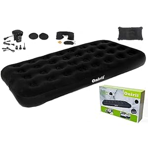 Twin Size Single Camping Air Mattress Bed,Inflatable Mattress,75″x 39″x 8.7″Thickened Portable Blow Up Air Mattress Bed,Travel Sleeping Bed Pad with Air Pump for Truck Tent Camping/Home/Hiking