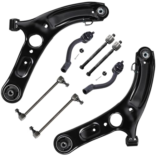 Image of Detroit Axle - Front End Suspension Kit for Hyundai Elantra GT Coupe Veloster, 2 Lower Control Arms with Ball Joints 4 Outer Inner Tie Rod Ends 2 Sway Bar End Links Replacement
