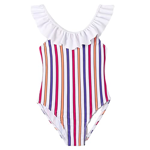 ABOCIW Girls One Piece Swimsuit Striped Print Bathing Suits Kids Hawaii Holiday Summer Beach Swimwear Swimming Costume Striped 11-12 Years