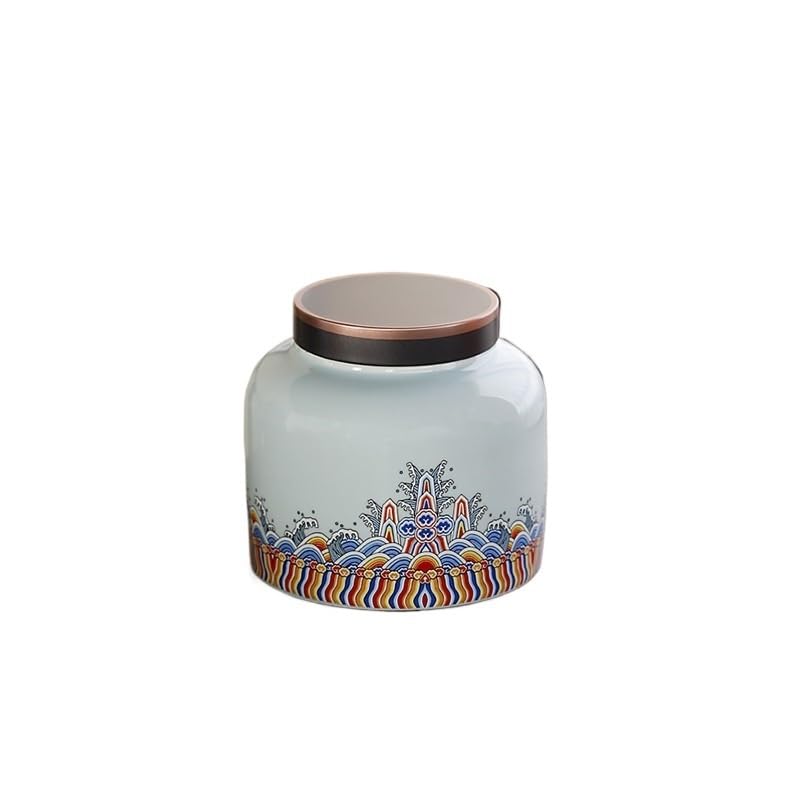 Dzbanek na herbatę Ceramiczne pudełko na herbatę Podwójne pudełko na prezent Opakowanie Czarno-zielona herbata Zapieczętowane puszki Kuchenne dzbanki na herbatę