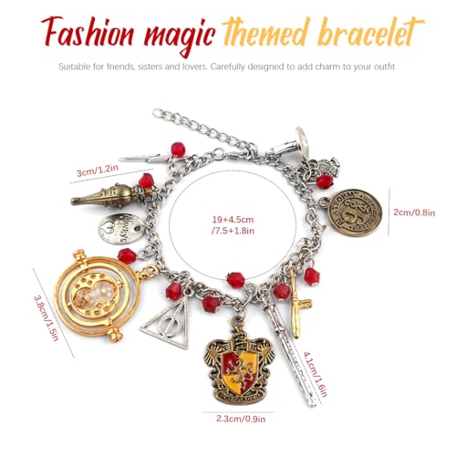 Image of SANNIDHI Bracelets for Girls Stylish Cartoon Bracelet Adjustable Stainless Steels Chain Wizardry Themed Charm Jewellery Bracelet Birthday Rakhi Gifts for Women, Girls, Kids