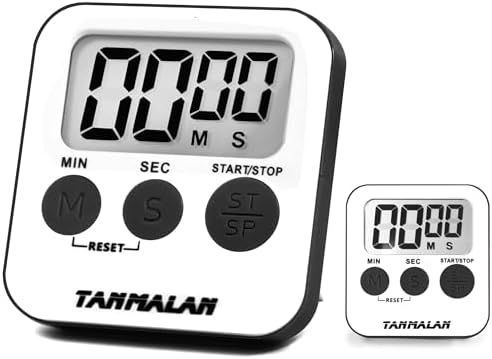 Easy to use Kitchen Timer for Cooking Loud Alarm, Large Display, Auto Memory Loud Alarm, Large Display,Big Button，Teacher Classroom Must Haves,Count Down-up, Tanmalan (Grey 2 Pack) image 4