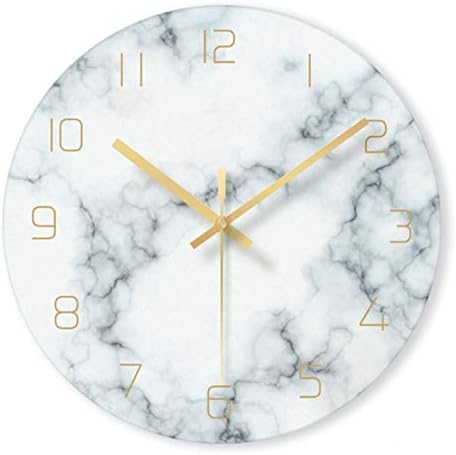 JWl Nordic Glass Marble Texture Wall Clock Modern Minimalist Silent Art Clock Creative Living Room Fashion Clock