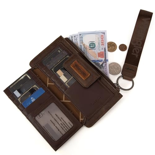 Image of Montana West X Wrangler Minimalist Wallet Women Card Cases & Money Organizers Wristlet with Wallet Large Clutch with Coin Purse Smooth Zipper and Rfid Lining