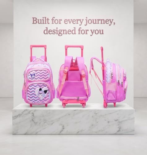 Image of ADSON 3D Embossed School Trolley Bag Large School Bag for Boy Girl, Kids School Bag, Travel Backpack for Girl Boy, Ideal for Children Trolley 16 Inch Water Resistant