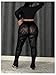 Floerns Women's Plus Size High Waist Sheer Tights Marble Print Split Hem Long Pants Black X-Large Plus