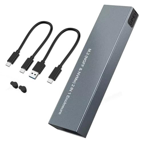 Lioggyet Disco Duro M.2 NGFF NVME A USB 3.1 Gen 2/Type C SSD de Estado Sólido, Caja de Disco Duro de Doble Protocolo de Aleación de Aluminio.