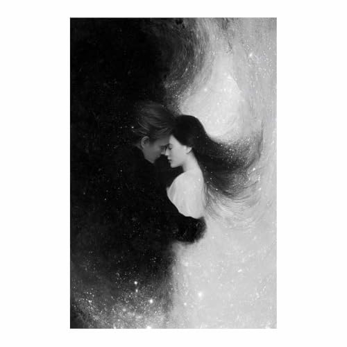 Poster noir et blanc couple affiche murale 60x90cm pour moderniser la décoration de sa chambre