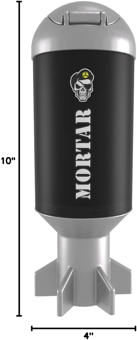 Battle Shakers Mortar Shaker Cup | Military Themed Shaker Bottle | Leak-Proof Protein Cup with Storage Compartment | Mix Protein Powders & More | Durable & Dishwasher Safe | 20 Oz Black/Silver - Image 9