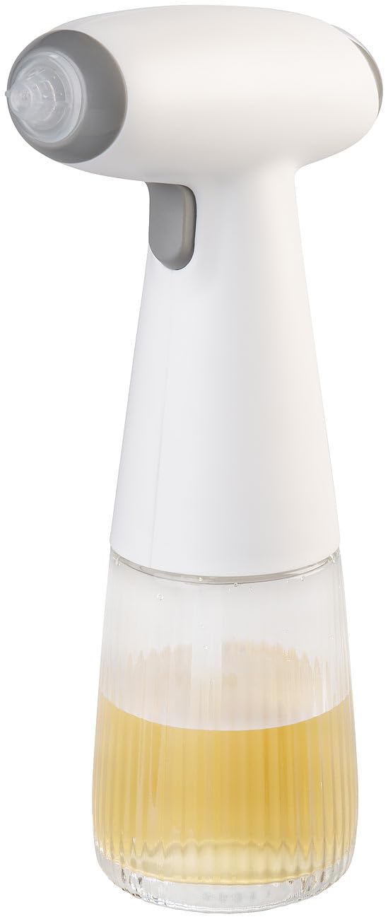 Rosenstein & Söhne Öl-Sprühflasche Grill: 4er-Set Akku-Nebel-Sprühflasche, Öl & Essig, 180 ml, Echtglas, USB-C (Elektrischer Ölsprüher Glas USB-C, Ölsprühflasche akkubetrieben)