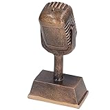 Award Trophy, Retro Microphone Props Model Resin Vintage Microphone Stage Table Decor Music Decor Tabletop Ornament for Home Party