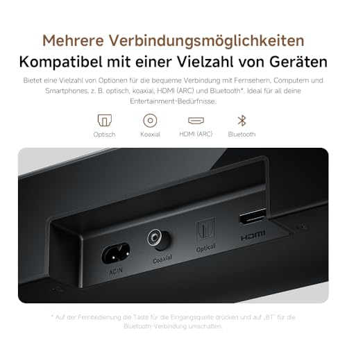 XIAOMI Soundbar Pro 2.0, TV-Soundbar mit 4 Lautsprechern, satter Bass mit integriertem Woofer, 2.0-Kanal, unterstützt Dolby Audio™, HDMI ARC/Optisch/Bluetooth, Fernbedienung – Bild 4