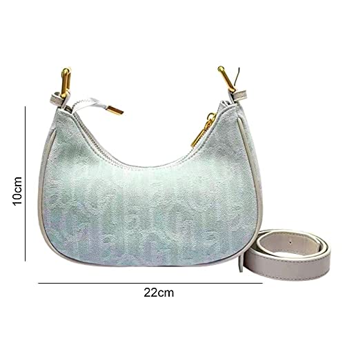 Andy's Orchids Summer Bag Crossbody Bag for Women, Small Denim Underarm Half Moon Bag Portable Shoulder Bag2