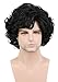Karlery Men's Black Short Fluffy Curly Wig Halloween Cosplay Wig Anime Costume Party Wig