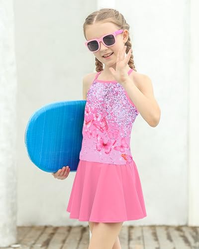 Image of Girls Tankini Swimsuit Mermaid Bathing Suits Criss-Cross Strap Adjustable Summer Beach Two Piece Swimwear Size 4-12