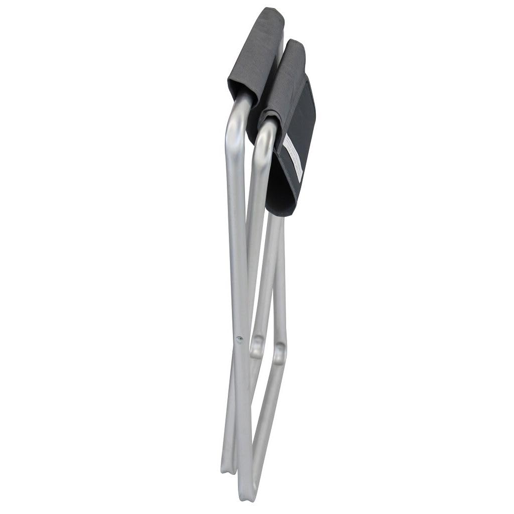 milani home - sgabello da campeggio, alluminio e textilene, pieghevole compatto, blu e grigio
