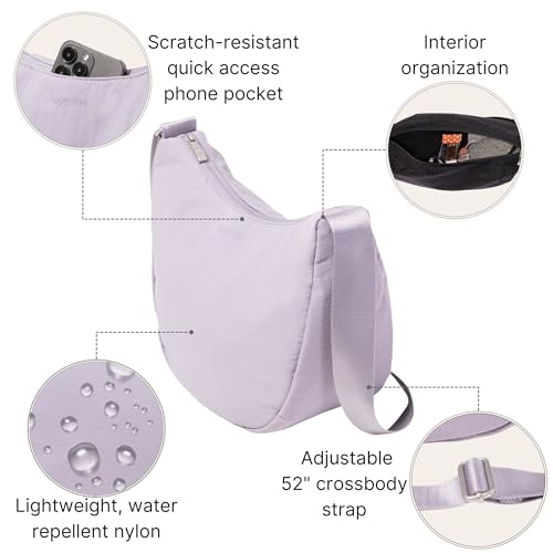 Image of Baggallini Swift Crescent Crossbody Bag for Women - Lightweight 12 inchx8 inch Travel Purse Handbag