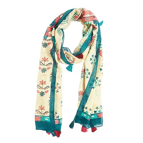 Image of Chumbak Viscose Scarf For Women|Lightweight Neck Stole /Wrap And Head Cover For Girls|Sun Protection Scarf For Women|Stylish Ladies Fashion Accessory, Female, Multicolor