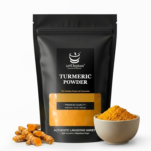 Image of ArtOspices Lakadong Turmeric Powder 250g | 9-12% High Curcumin | Pure Natural Haldi from Meghalaya Jaintia Hills | No Preservatives | Chemical-Free | Premium Daily Cooking Haldi