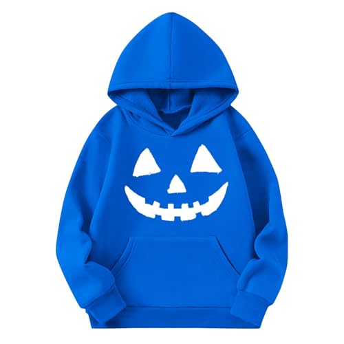 Boys Girls Halloween Hoodies Smiling Pumpkin Print Hooded Sweatshirts Long Sleeve Pullover Tops with Pocket4