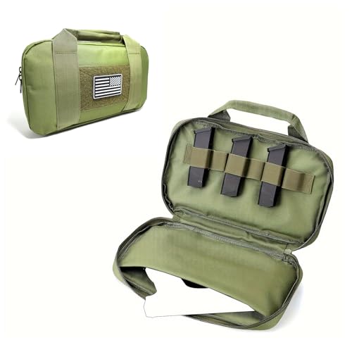 YUNCAIMAOYI Soft Pistol Case Pistol Range Carrying Bag Army Green