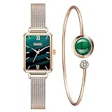 Graceyo Damen Analog Quarz Armbanduhr mit Edelstahlarmband Einfaches Luxus Damenuhren Armbanduhren Geschäft Kleid Uhr Quarzuhr Elegant Kleideruhr Wasserdichter Uhren