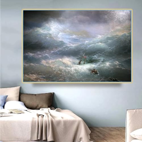 La Vague Ivan Aivazovsky affiche décoration salon moderne 80 x 120 cm
