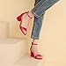 Women's Block Heels 2.5 Inch Strappy Heels Dressy Sandals Ankle Strap Lady Low Heels Chunky Heeled Sandals 301 Fuchsia Hot pink Size 9 women