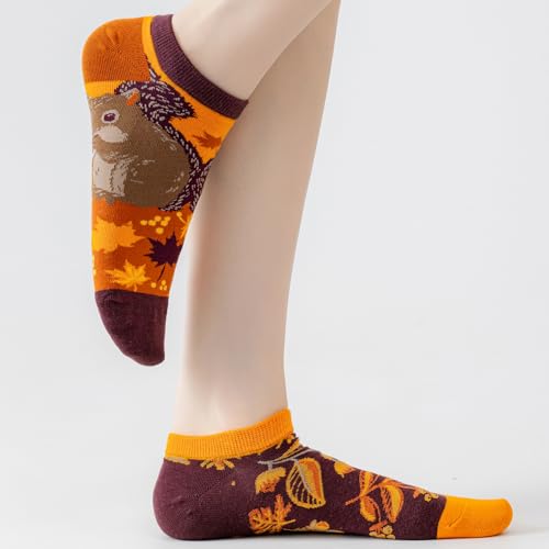Image of 2 Pairs Funny Cartoon Animal Print Cotton Ankle Socks for Women Teens