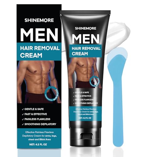 Intimate Hair Removal Cream for Men: Effective Painless Flawless Soothing Depilatory Cream for arms legs chest and Pubic Area - Suitable for All Skin Types 4.2 OZ