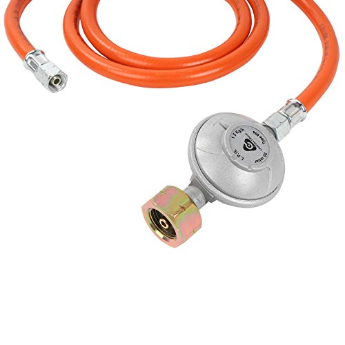 Bade Druckminderer, 50 mbar, 1,5 m Schlauch, Schraubverbinder mit 1/4 Zoll Linkgsgewinde, Typ G607