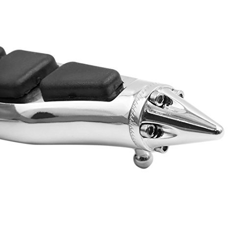 F FIERCE CYCLE 2pcs 10mm Hole Dia Aluminum Alloy Rubber Motorcycle Foot Pegs Rest Pedal Chrome for Harley Davidson - Thumbnail 5
