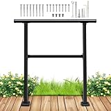 Horizontal Fence Guardrail Flat Railing Kit, Heavy Duty Outdoor Black Guard Rail Flat Hand Railing for Porch, Balcony, Deck and Other Outdoor/Indoor Spaces (40", 4 feet)