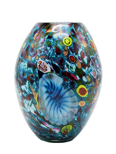 Dale Tiffany AV20349 Estrada Hand Blown Art Glass Vase, Multicolor