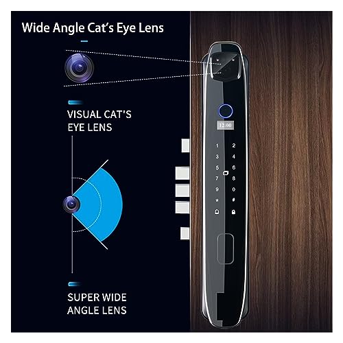 BtsAn 3D Face Smart Door Lock Security Camera Monitor Intelligent Fingerprint Password Biometric Electronic Key Unlock Usmart Go (Color : CS7(6068-U-24-280-R))
