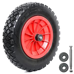 Woodside 14” Solid Tyre, Replacement Wheel for Wheelbarrows, Trolleys, Carts etc, Puncture Proof