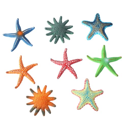 Garneck 8 Pezzi Giocattoli da piscina a stelle marine Decor del serbatoio di pesce Modelli di creature marine decorazione del paesaggio del serbatoio di pesce plastica