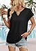 WIHOLL Womens Summer Tops Cap Short Sleeve Dressy Casual Spring Blouses V Neck Tshirts Beach Vacation Clothes Maternity Black M