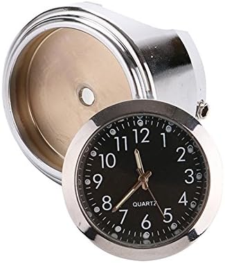 2pcs Motorcycle Thermometer + Mount Clock for 7/8" or 1" Motorcycle Handlebar Black Dial Clock for Suzuki/Honda/Yamaha/Harley Davidson/Kawasaki