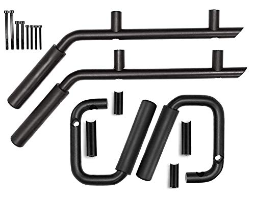 Matte Black Front & Rear Grab Handle Grip Bar Kit for 07-18 Compatible for Jeep Wrangler JK JKU Sahara Sport Rubicon X & Unlimited 4 Door