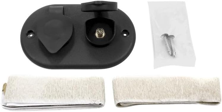 Coaxial Cable Plate w/Large Cap, Dual, Black