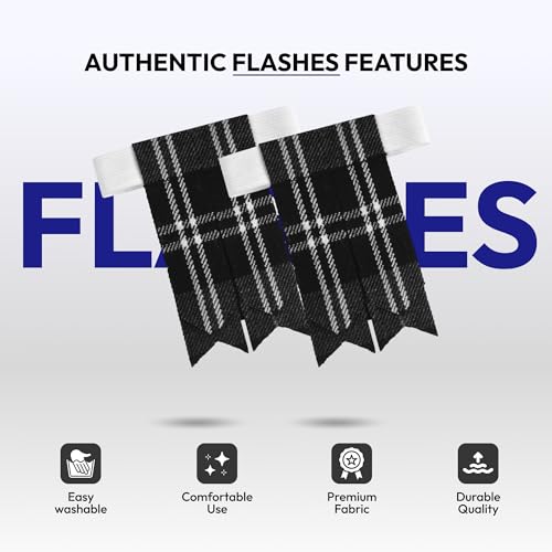 Image of Scottish Tartan Kilt Flashes with Elastic Adjusters