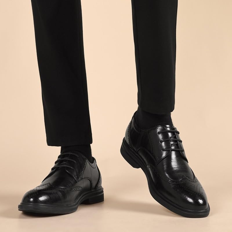 Comfortable Dress Shoes for Men Men's Dress Oxford Shoes Classic Lace Up Formal Cap Toe Shoes Brogues Lace Up Shoes for Wedding Evening Uniform Party Office3