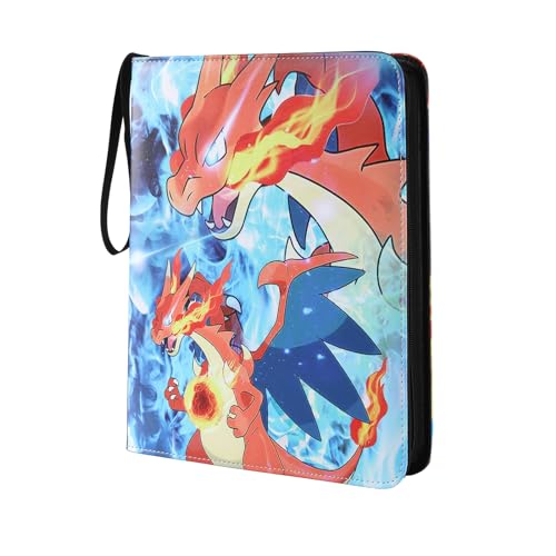 Card Binder for Pokemon Cards Holder 9-Pocket, Trading Binders for Card Games Collection Case Book Fits 990 Cards With 55 Removable Sleeves Display Storage Carrying Case(08A990)