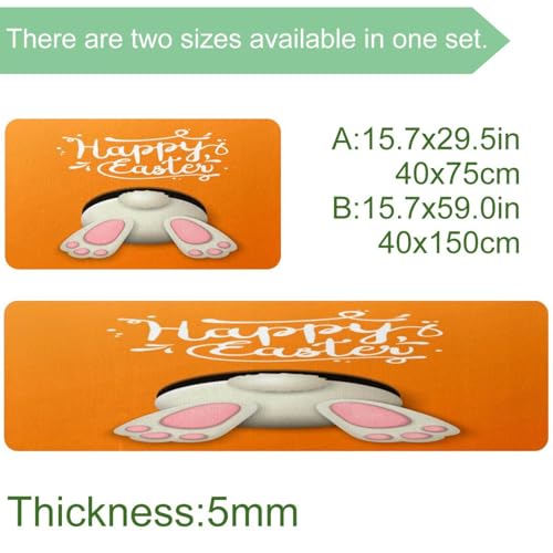 Tapis de cuisine absorbant avec lapin de Pâques lavable et antidérapant - 4