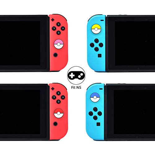 Ferkurn Switch Thumb Grip Caps for NS Joycon & Switch Lite, Switch Joystick Caps Analog Grips Button Caps Joy con Grip Cover Controller Skin Thumbstick Grips, Yellow Red Blue Switch Caps