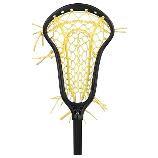 StringKing Women’s Complete 2 Pro Midfield Lacrosse Stick - Tech Trad Pocket - Composite Pro Shaft (High Pocket - Black/Yellow)