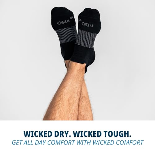 OS1st Wicked Comfort Merino Wool No Show Socks – Max Cushion, Light Compression, Blister Protection, Breathable 5