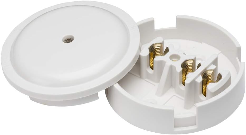 White Square edge Plastic 30A Junction Box 3-Terminal - White (89mm)